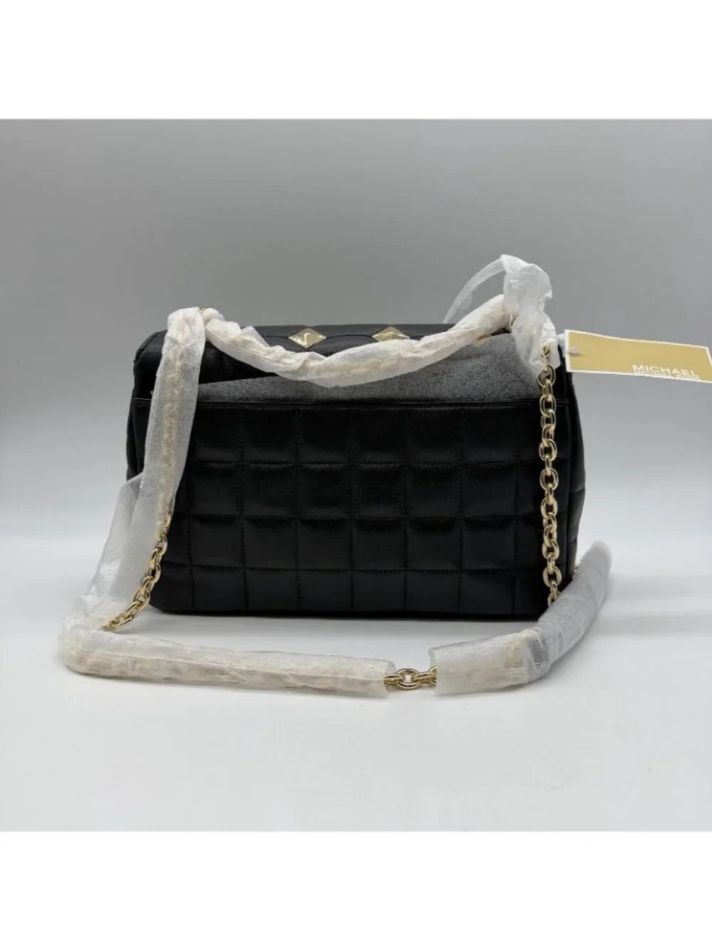 MICHAEL KORS SoHo studded leather extra large quilted convertible crossbody bag